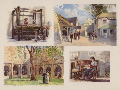 Scenes in the Irish Village by American School
